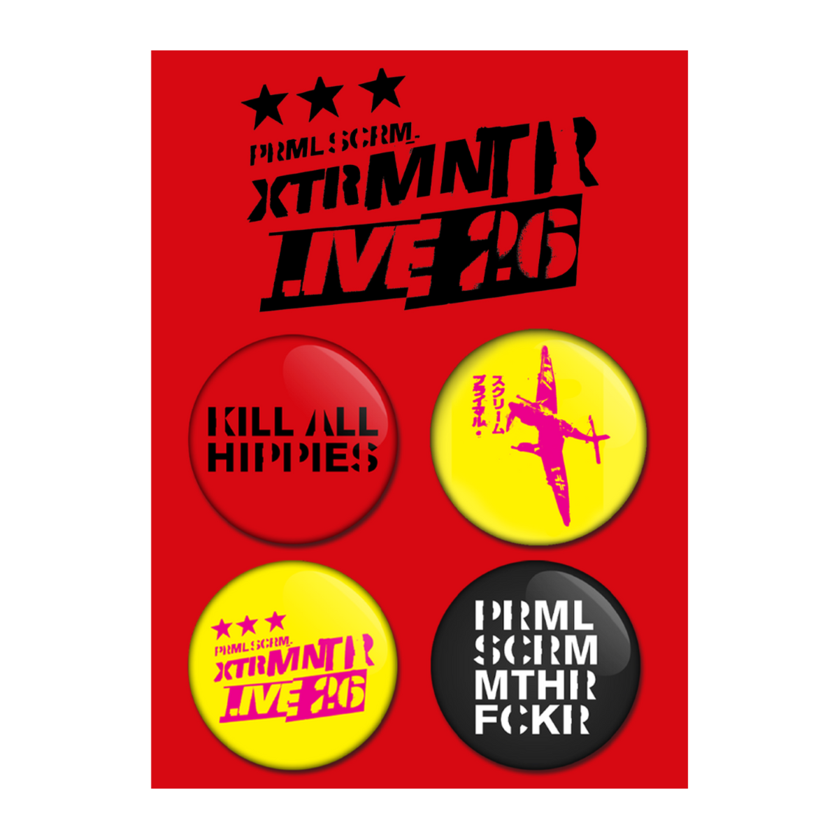 XTRMNTR Live 26 badge set