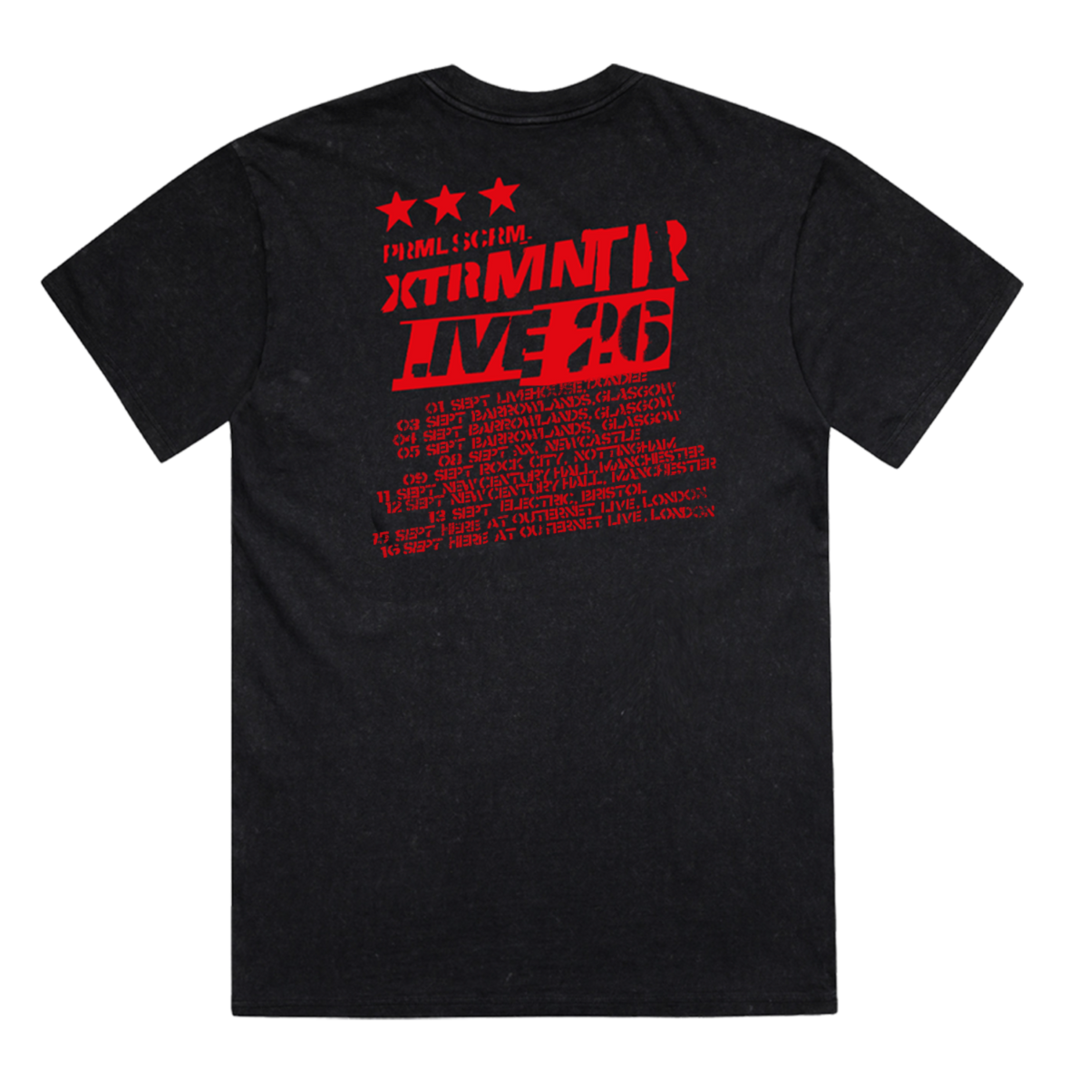 XTRMNTR Live 26 tour t-shirt
